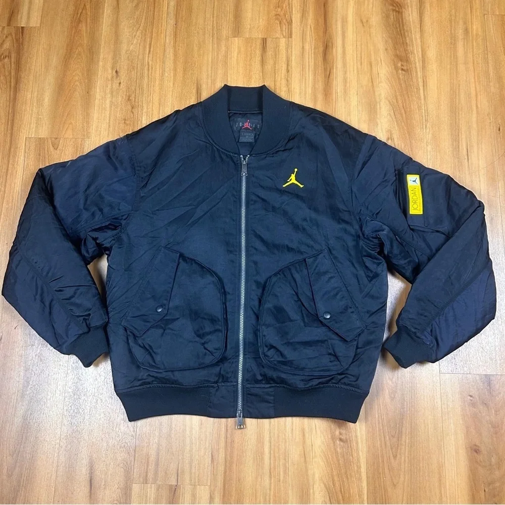 Air Jordan Men’s Sports Full-Length Zipper Autumn Jacket Black Size‎ M